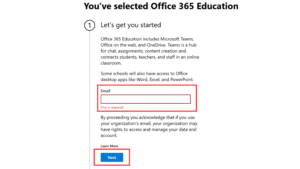 Nhập email trường học