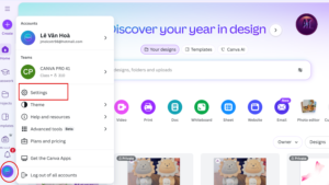 Mở Menu Cài Đặt và chọn Ngôn ngữ