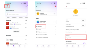 Đổi Ngôn Ngữ Trên Canva (Ứng Dụng Di Động)