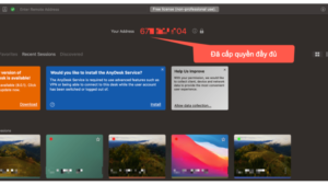 AnyDesk đã cấp quyền đầy đủ