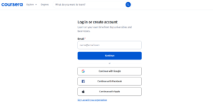 Tạo tài khoản Coursera
