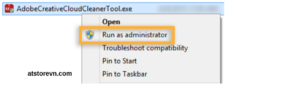 Chọn Run as Administrator để đảm bảo công cụ có đầy đủ quyền can thiệp vào hệ thống.