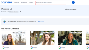 Tìm khóa học Coursera phù hợp