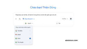 Chọn Deep Research trong thanh công cụ