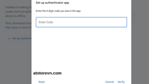 Nhập code và tiến hành xác minh